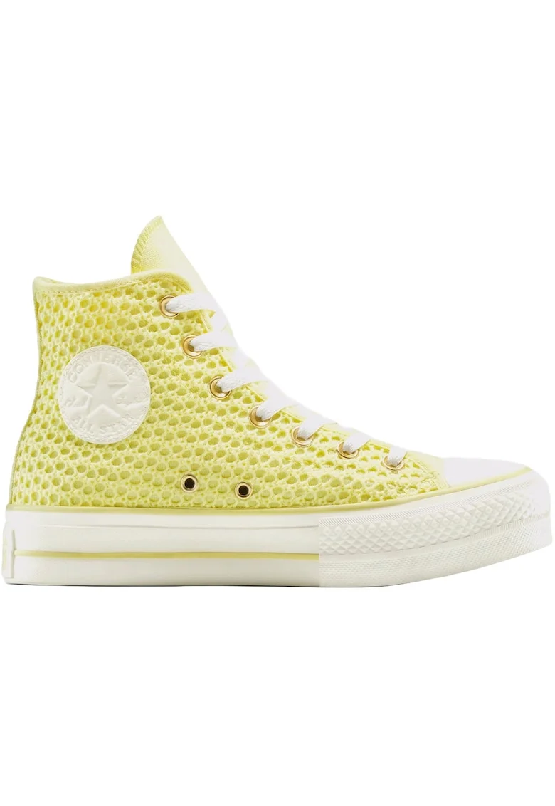 Tenisi  Chuck Taylor All Star cu platforma ridicata din tricot, Galben
