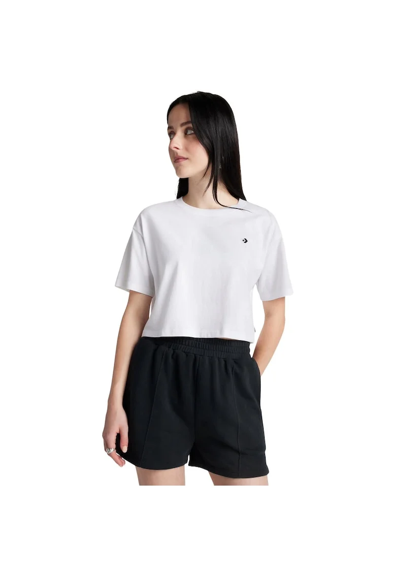 Tricou  Sporty Boxy, Alb