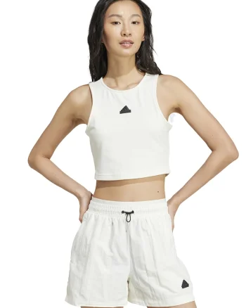 Top crop cu logo, Alb/Negru