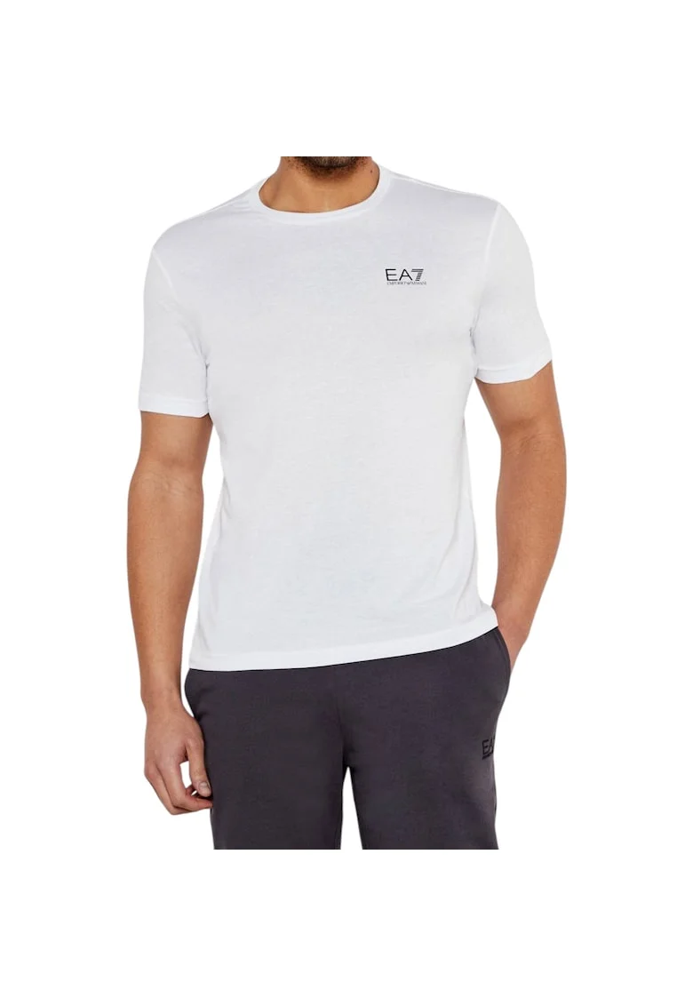 Tricou  EA7 Train Logo Series 40714, Alb/Gri