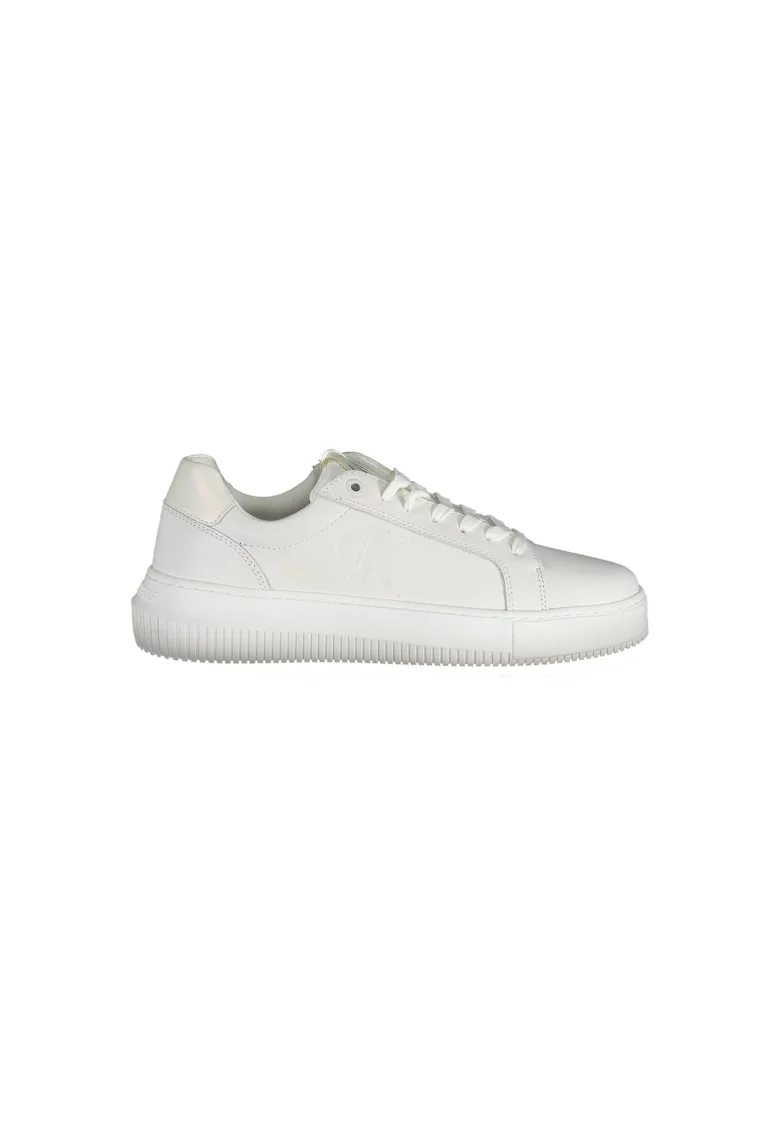 Pantofi sport dama,  50% Poliester, 50% Piele naturala, Alb, YW0YW01202F, Alb