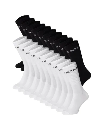 Set de sosete lungi cu logo - 10 perechi, Alb/Negru