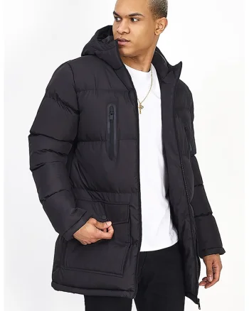 Geaca matlasata cu buzunare multiple Oakwood, Negru