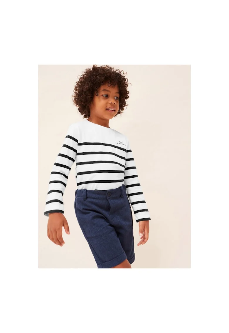 Pantaloni lungi,  302026487, Bumbac, Albastru marin, Bleumarin