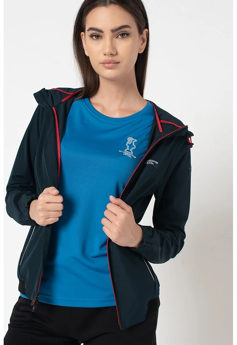Jacheta regular fit cu gluga Takapuna, Bleumarin