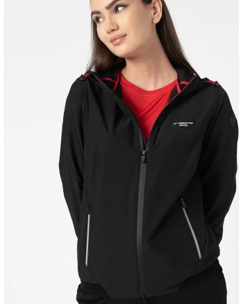 Jacheta regular fit cu gluga Takapuna, Negru