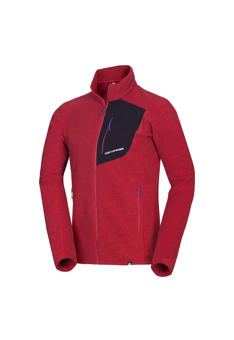 Bluza fleece melange barbati Trugberg, Rosu inchis