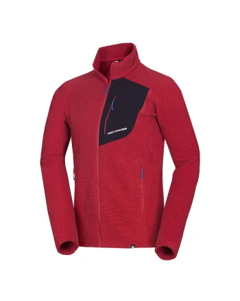 Bluza fleece melange barbati Trugberg, Rosu inchis
