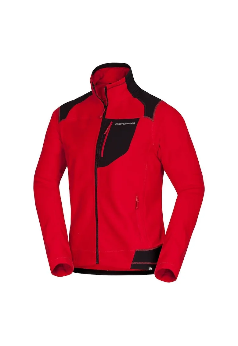 Bluza din fleece NorthPolar pentru barbati Bendik, Rosu inchis