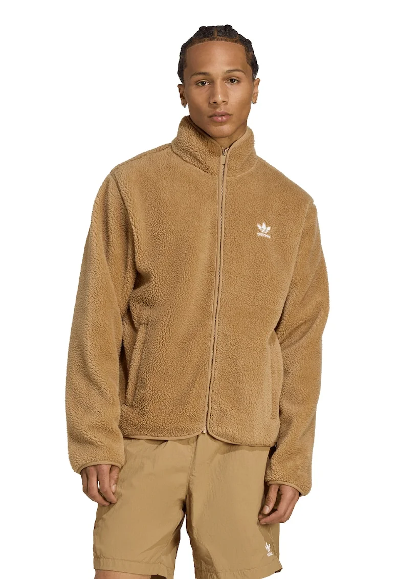 Jacheta lejera din material fleece, Bej