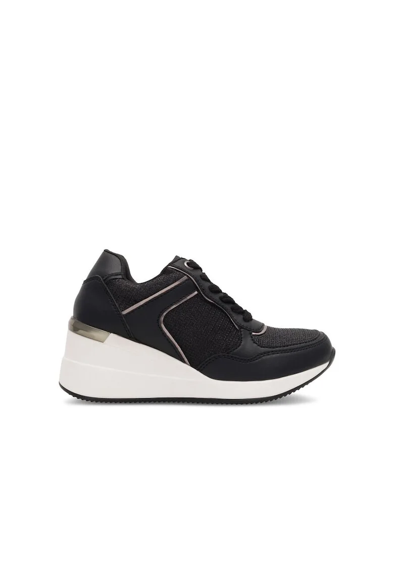 Pantofi sport dama,  590559, Sintetic/Textil, Negru, Negru