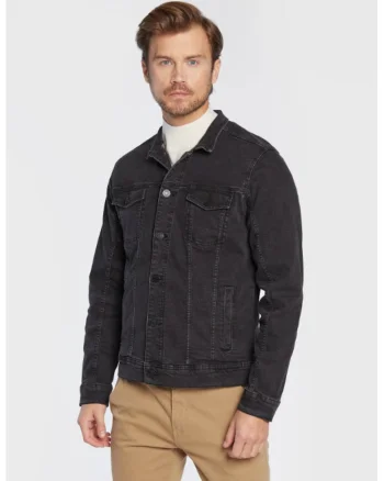 Jacheta din denim barbati,  300787489, Bumbac, Negru