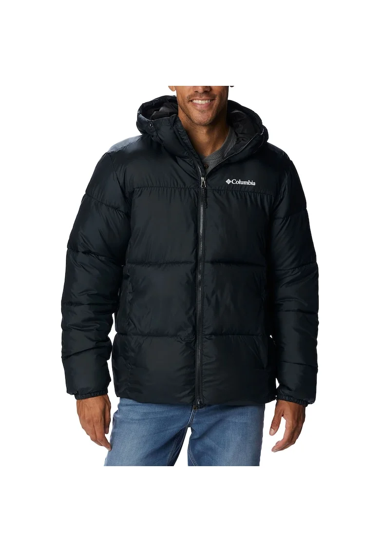 Jacheta de puf pentru barbati,  Poliester, Negru, Negru