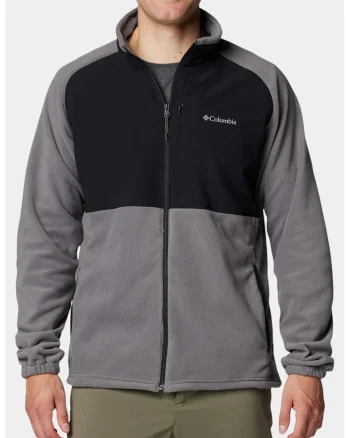 Bluza de trening cu detalii din fleece si fermoar, pentru fermoar Sage Peak, Negru/Gri inchis