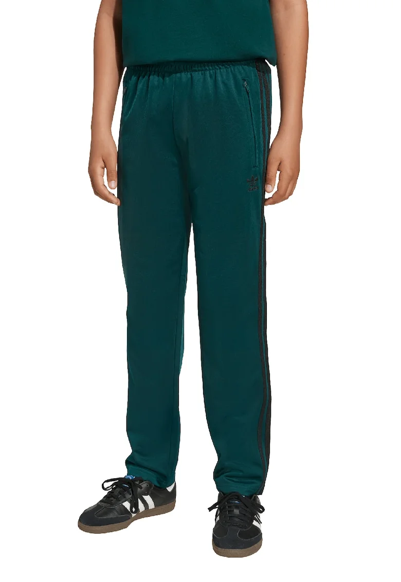 Pantaloni de trening cu logo Firebird, Negru/Verde inchis