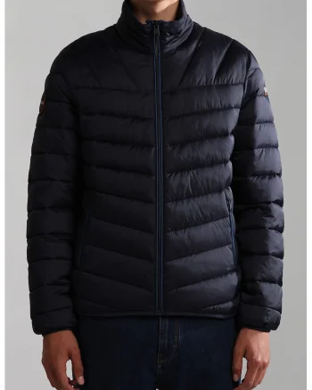 Geaca scurta regular fit cu aspect matlasat, Bleumarin