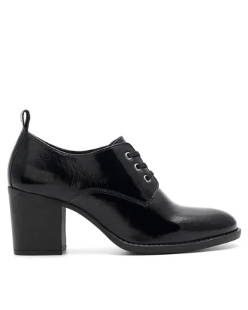 Pantofi sport dama,  Piele naturala/Piele lacuita, Negru, Negru