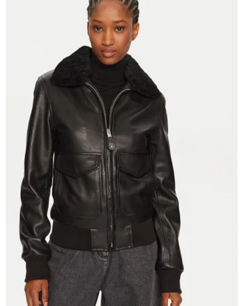 Geaca barbati,  304328350, Piele naturala, Negru, Negru