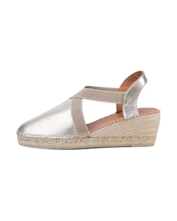 Espadrile dama,  596512, Piele naturala, Auriu