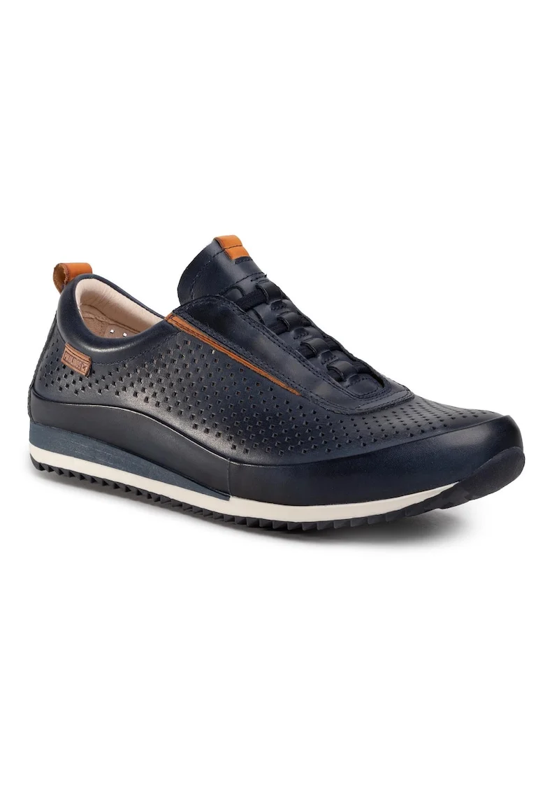 Pantofi sport barbati,  206456236, Albastru, Piele naturala, Albastru