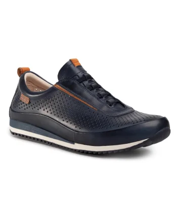 Pantofi sport barbati,  206456236, Albastru, Piele naturala, Albastru