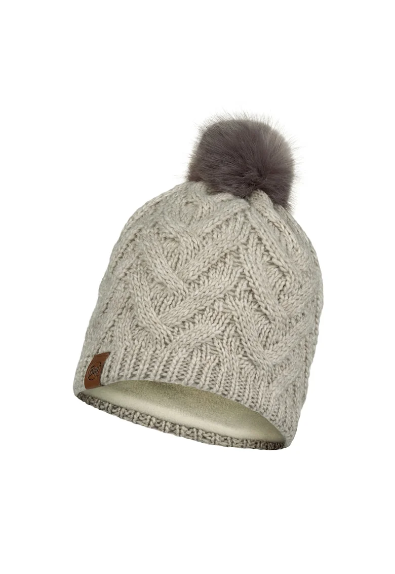 Caciula  tricotata fleece band, culoare caryn bej, pentru adulti, marime universala