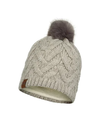 Caciula  tricotata fleece band, culoare caryn bej, pentru adulti, marime universala