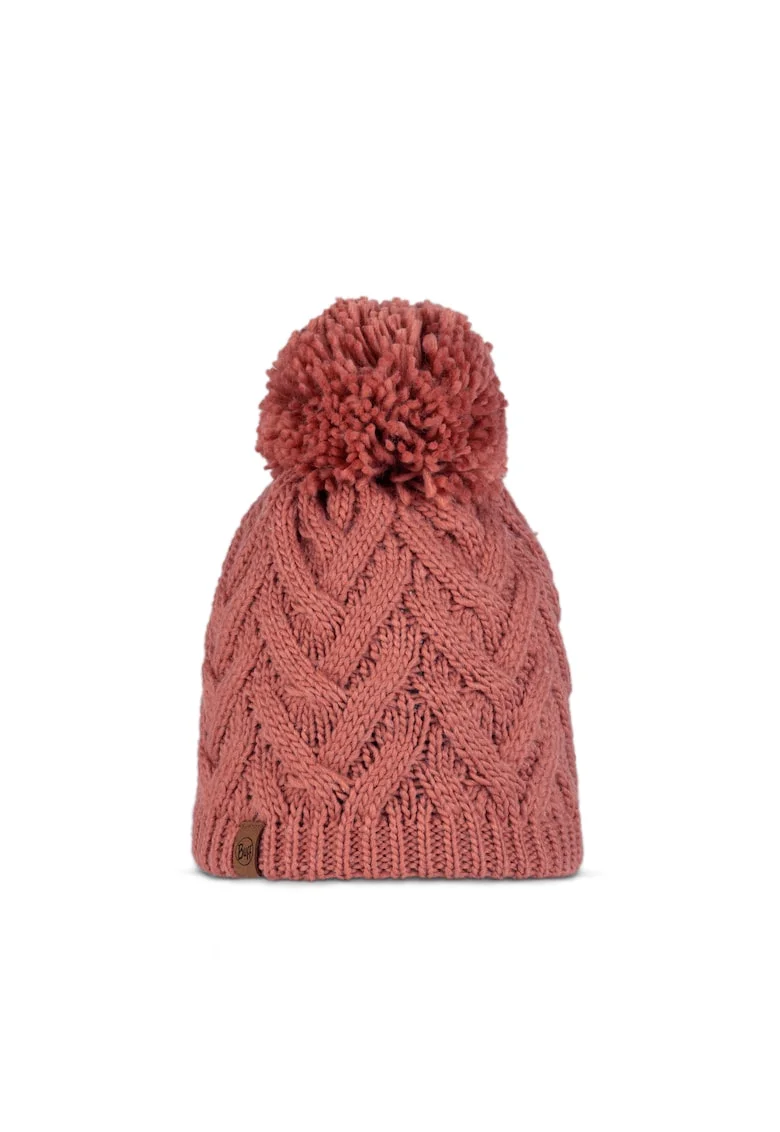 Caciula  tricotata fleece band, culoare caryn rosu, pentru adulti, marime universala