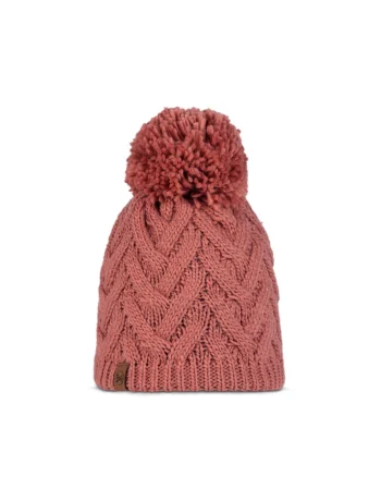 Caciula  tricotata fleece band, culoare caryn rosu, pentru adulti, marime universala
