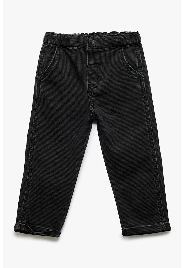 Blugi cu model uni si buzunare, Negru stins