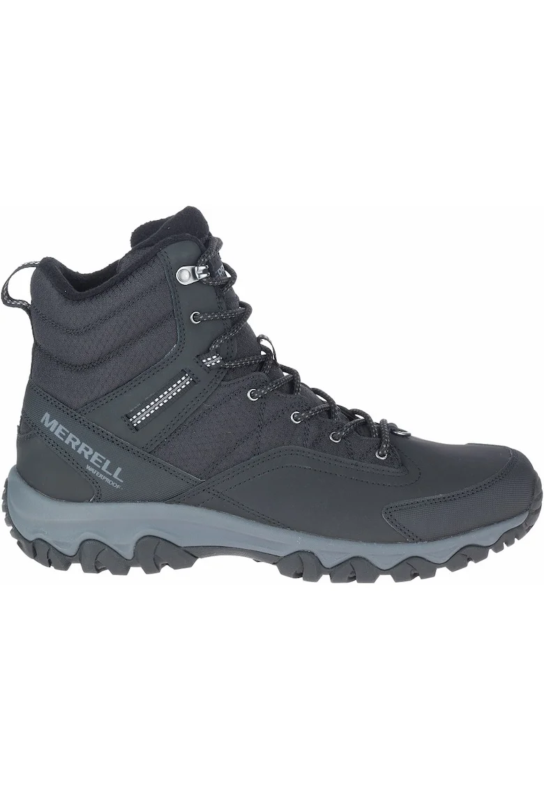 Ghete trekking barbati  Thermo Akita Mid, piele naturala, antracit