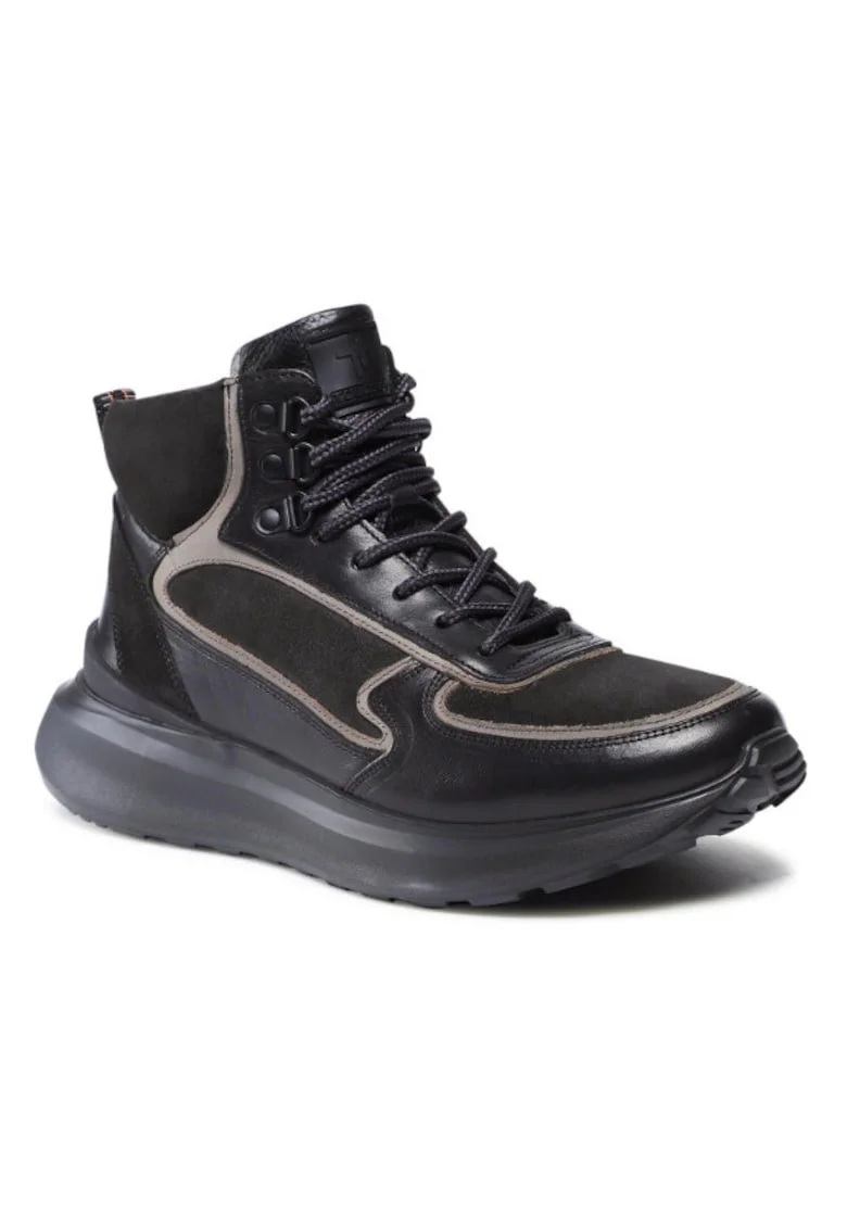 Pantofi sport barbati,  Piele naturala, Negru, 5904862389301