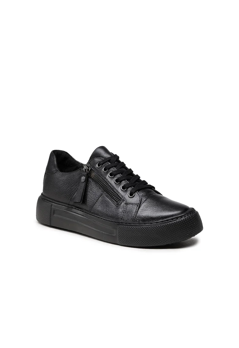 Pantofi sport dama,  5904248188979, Negru, Piele naturala, Negru