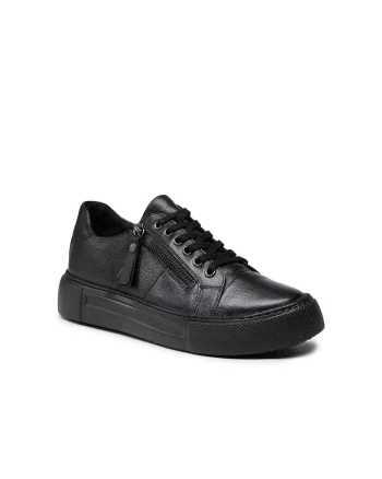 Pantofi sport dama,  5904248188979, Negru, Piele naturala, Negru