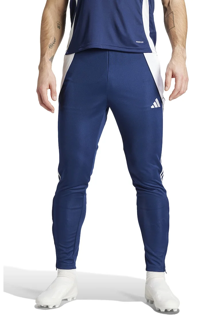 Pantaloni slim fit pentru fotbal Tiro24, Albastru indigo