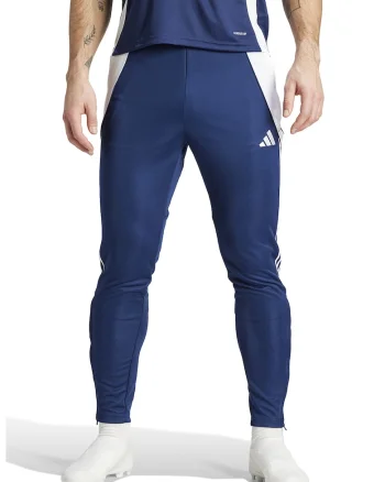 Pantaloni slim fit pentru fotbal Tiro24, Albastru indigo