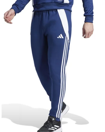 Pantaloni Tiro 24 pentru fotbal, Albastru inchis/Alb optic