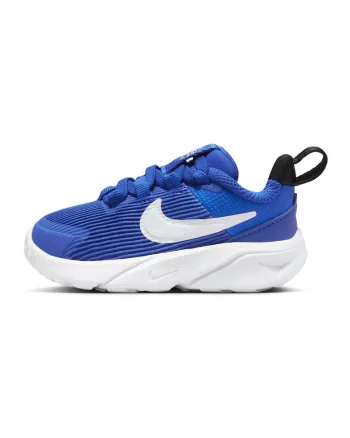 Pantofi cu insertii sintetice, pentru alergare Star Runner 4, Negru/Albastru indigo/Alb murdar