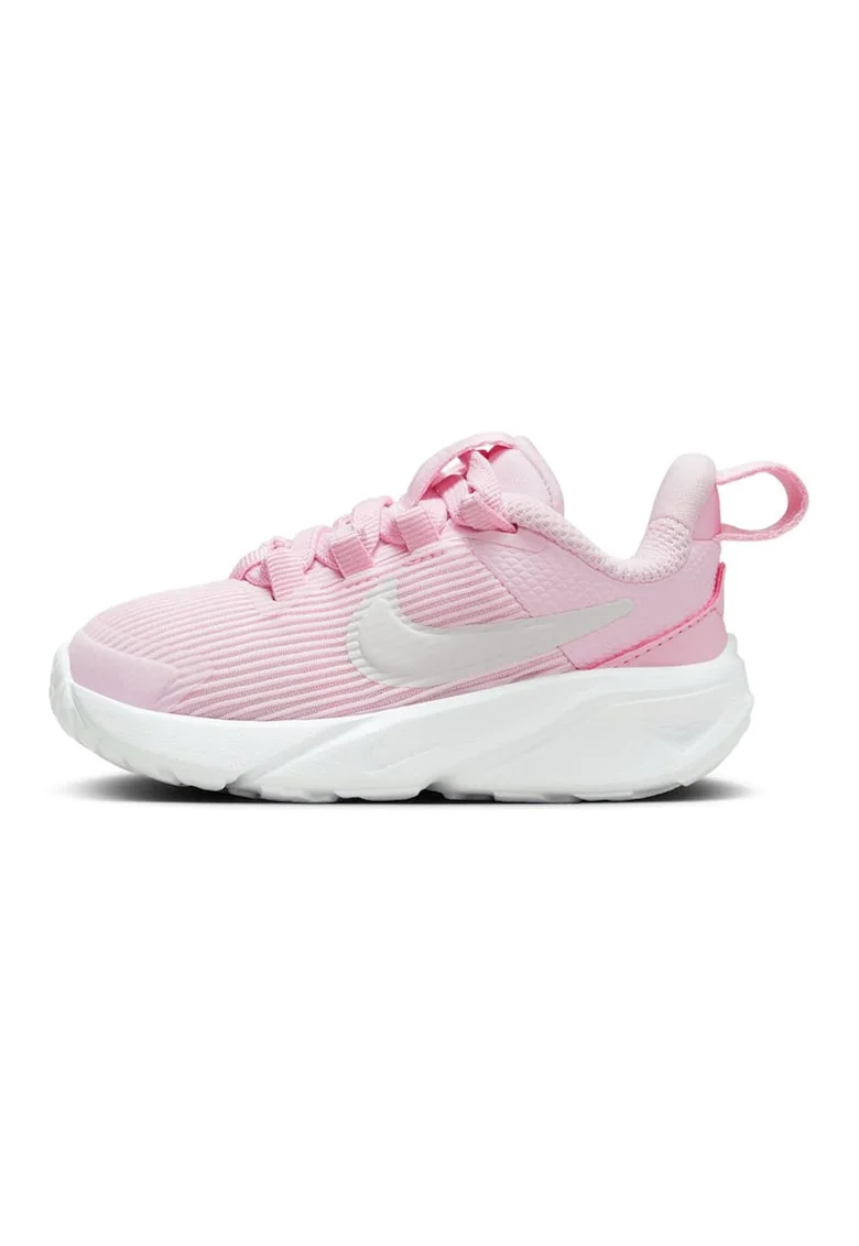 Pantofi cu insertii sintetice, pentru alergare Star Runner 4, Roz pastel/Alb optic