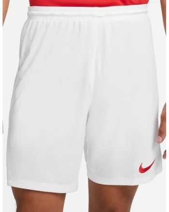 Pantaloni scurti cu tehnologie Dri-FIT pentru fotbal Park III, Alb/Rosu inchis