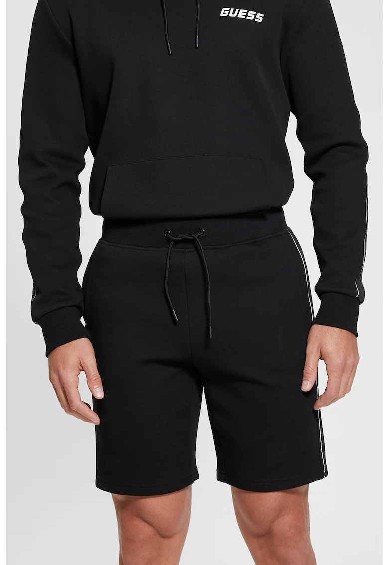 Pantaloni scurti din amestec de bumbac, Negru