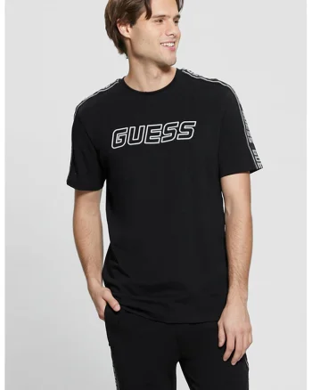 Tricou cu decolteu rotund pentru fitness, Alb/Negru