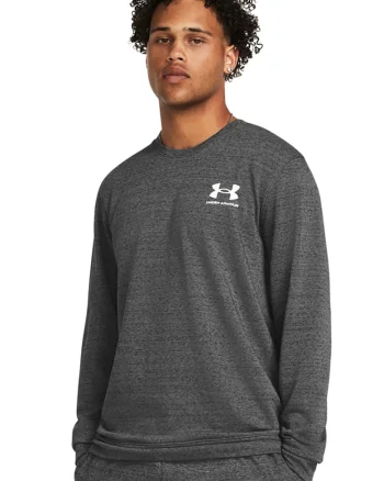 Bluza de trening cu logo, pentru fitness Rival, Gri inchis melange