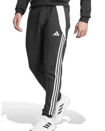 Pantaloni Tiro 24 pentru fotbal, Alb/Negru