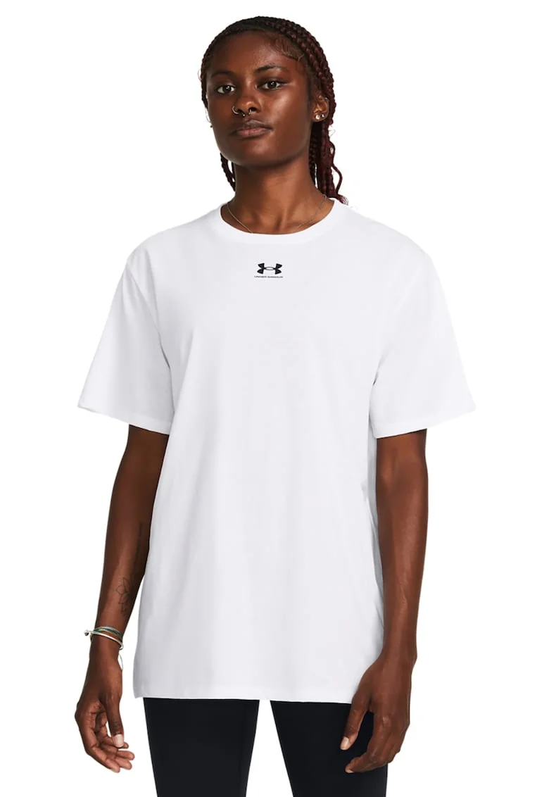 Tricou supradimensionat, pentru antrenament Campus, Alb/Negru