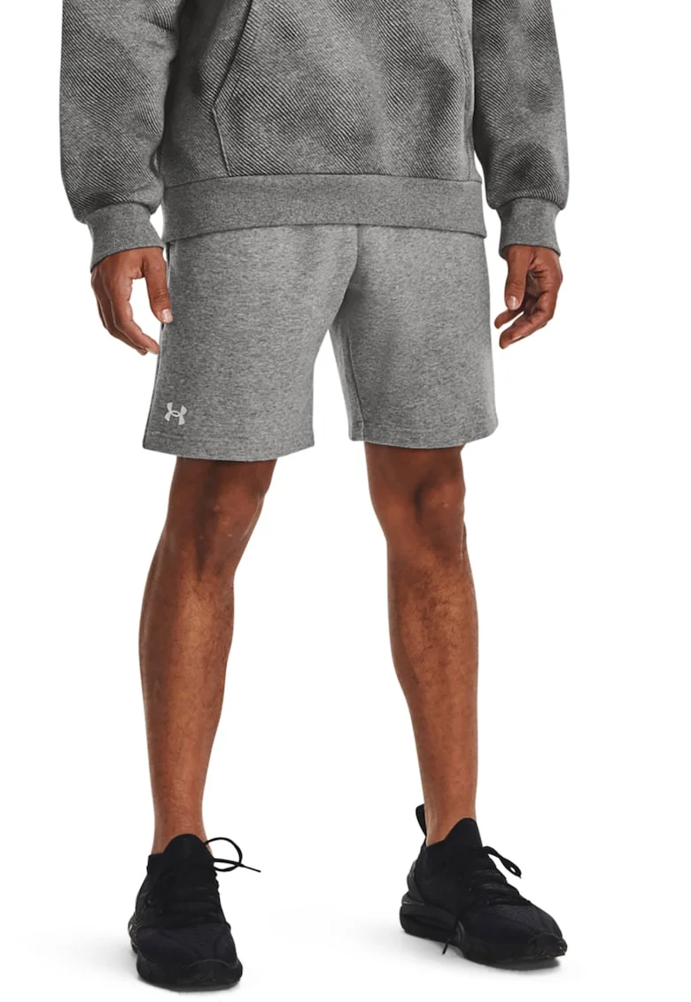 Pantaloni scurti cu logo, pentru fitness Rival, Alb/Gri deschis