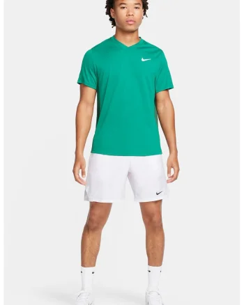 Pantaloni scurti cu tehnologie Dri Fit pentru tenis Court Victory, Negru/Alb optic