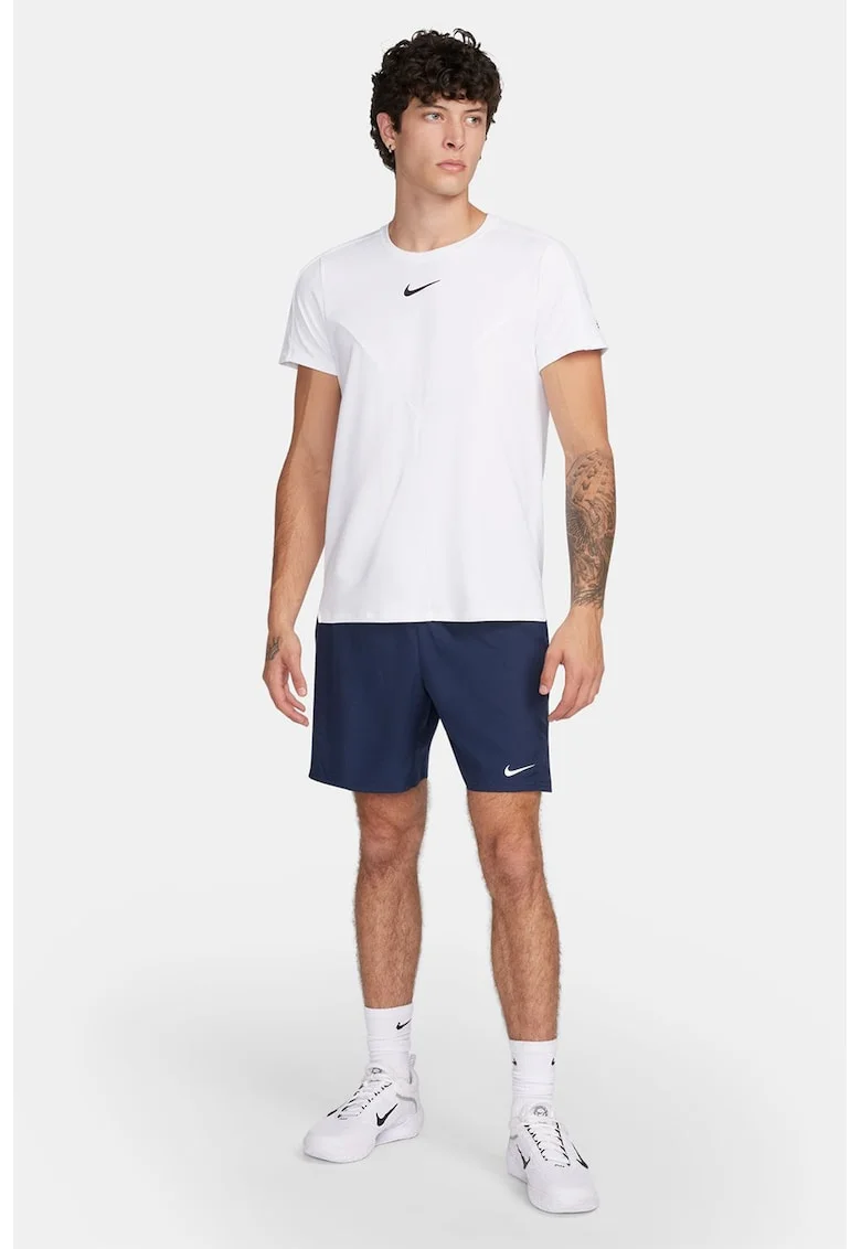 Pantaloni scurti cu tehnologie Dri Fit pentru tenis Court Victory, Alb/Bleumarin