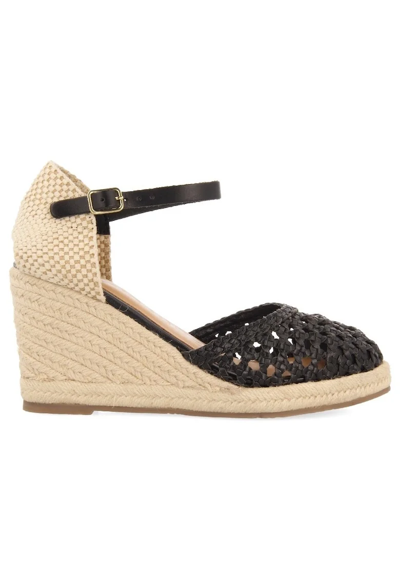 Sandale-espadrile wedge Serignan 28415, Negru