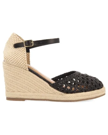 Sandale-espadrile wedge Serignan 28415, Negru